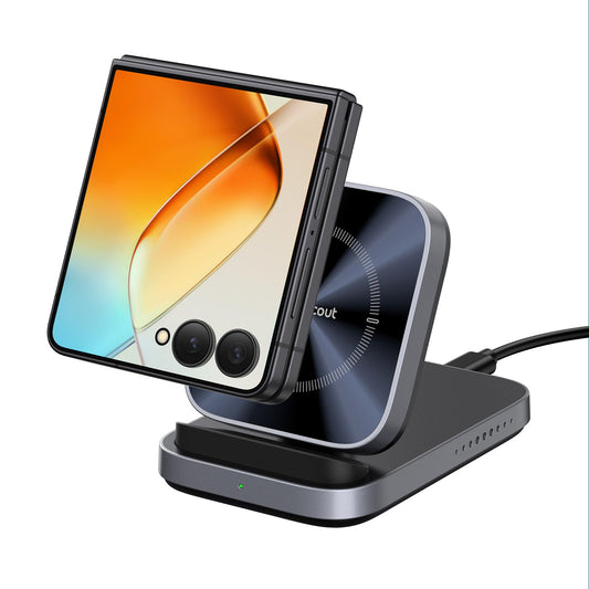 SwanScout 508F 15W Fast Wireless Charger for Samsung Z Flip 7 FE 6 5 Portable Foldable Charger for Motorola Razr 60 Ultra 50 40