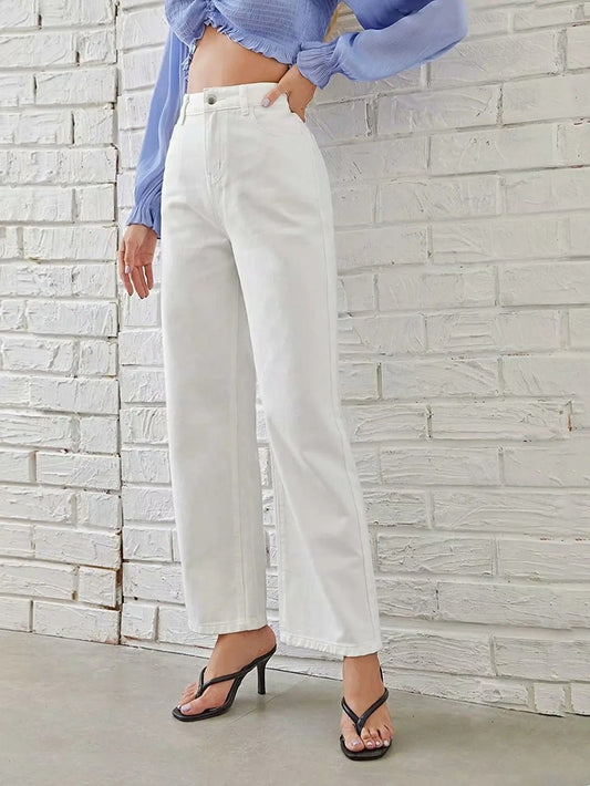 High Waist Wide Leg American Style Summer Casual Women's Jeans Floor Length Design Sensation Fashionable Chinese Brand