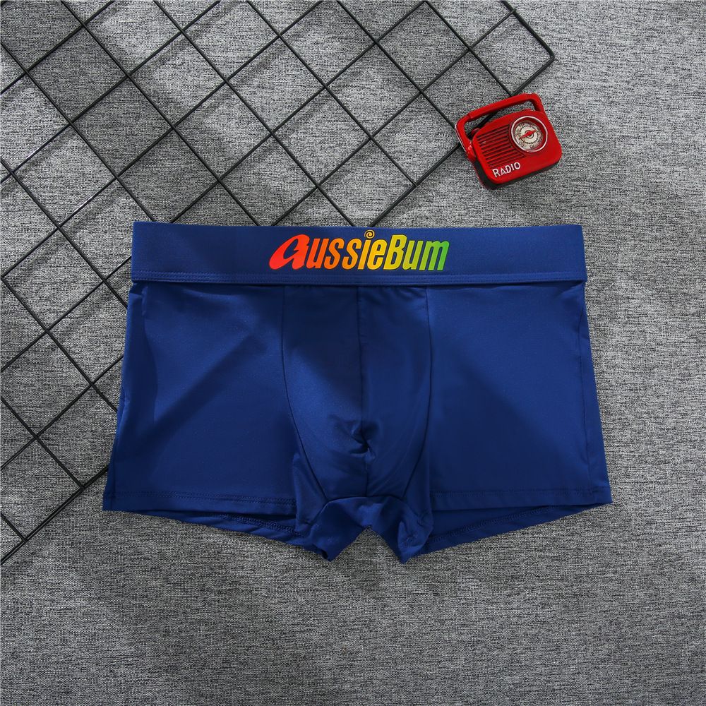 Men's boxer panties, milk silk low rise U convex bag stretch breathable comfortable youth shorts
