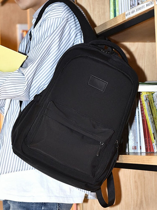 14 Inch Men And Women Universal School Bag Leisure Solid Color Outdoor Sports Shoulder Bag Large Capacity Travel Laptop Backpack