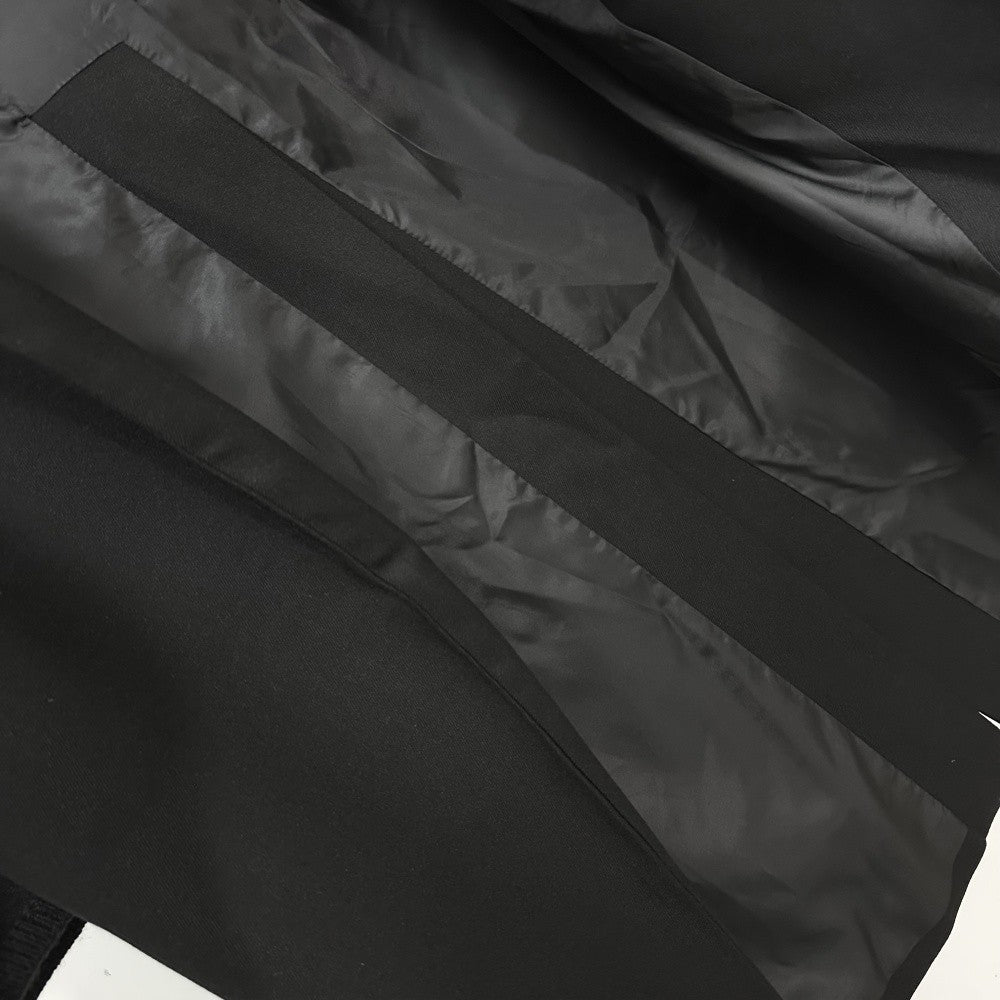 High Street Men's and Women's RO Dark Show Knitted Edge Splicing Sleeve Wide Shoulder Windbreaker Coat Medium Length Blazer Coat