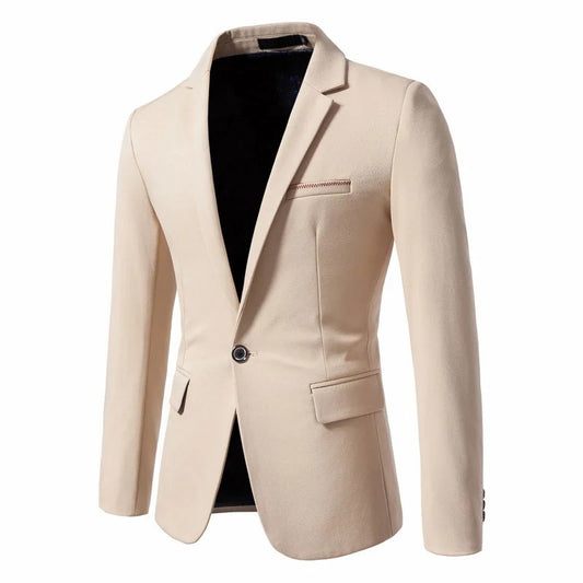 2024 New Spring Men's Western-style Blazer Single Breasted Pesalir Fabric Casual Slim Fit Wedding Suit Jacket For Men