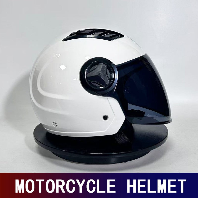 Novo capacete de motocicleta três quartos, capacete elétrico completo para homens e mulheres, capacete de motocicleta para pilotagem, meio capacete de inverno, quente