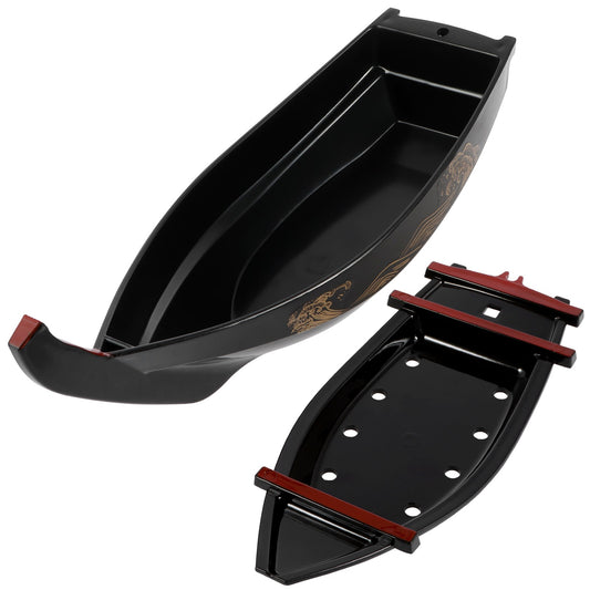 Sushi Serving Tray Reusable Plastic Sushi Boat Serving Plate Japanese Style Detachable Sushi Serving Platter for Home Kitchen
