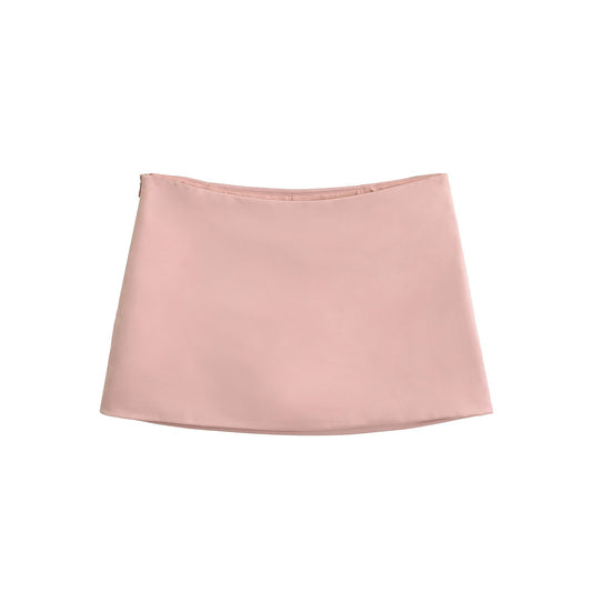 Summer Black Mini Skirts Women Elegant Sliky Satin Skirt Low Rise Zipper Summer Bodycon Short Skirt With Shorts Party Outfits