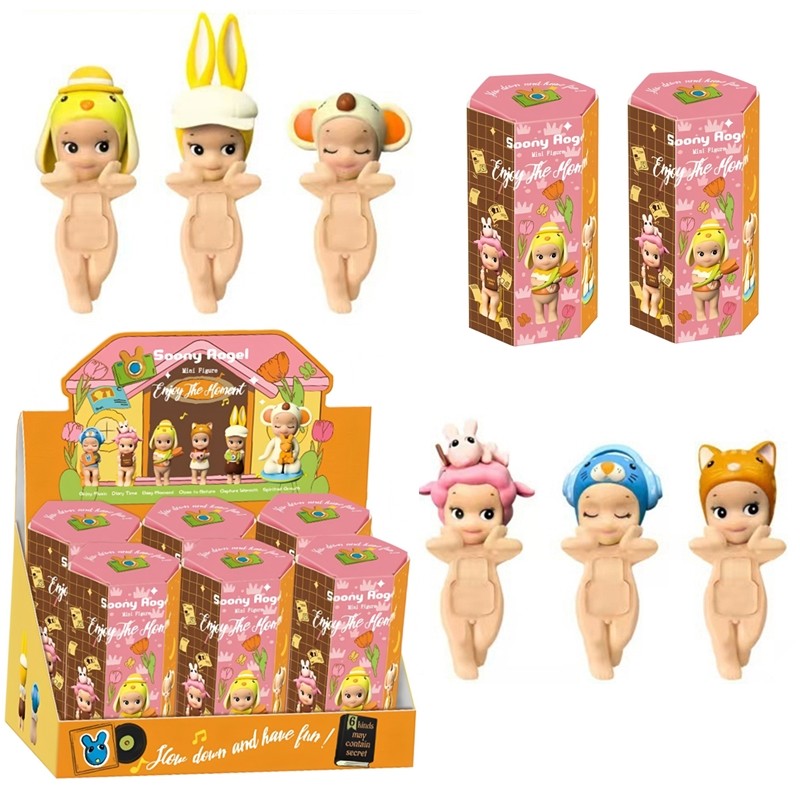Novos bonecos Sonny Angel de 2025 da série "Enjoy The Moment", em caixas surpresa, mini figuras de anime, enfeites, bonecos de desenho animado, presente de Dia dos Namorados para desktop