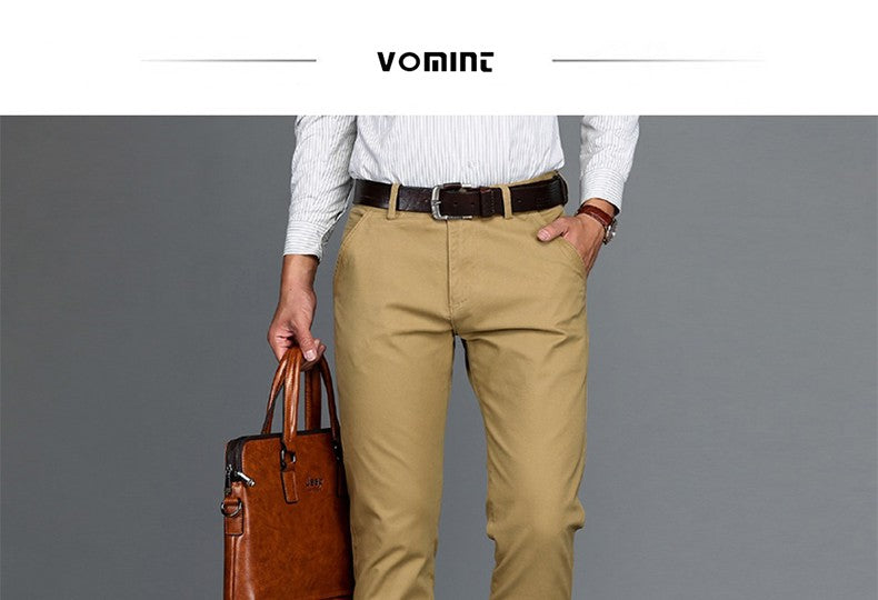 Mens Pants Cotton Casual Stretch male trousers man long Straight High Quality 4 color Plus size pant suit 42 44 46