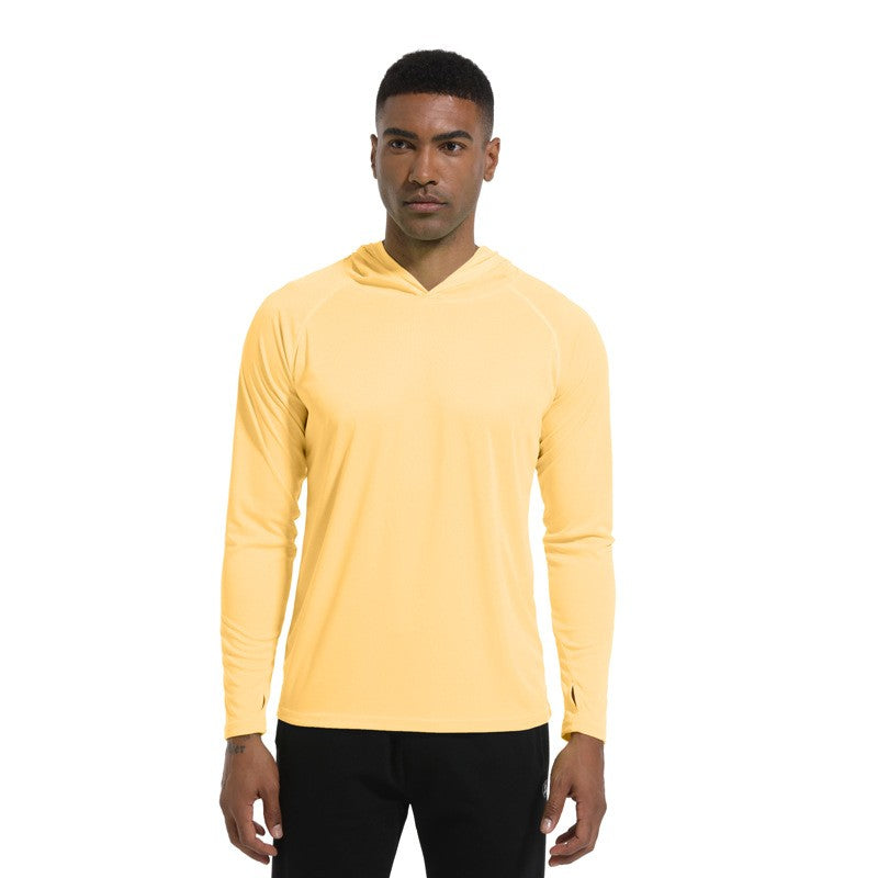 Men Upf 50+ Sun Protection t-Shirts Long Sleeve t-Shirt Casual Tops Male Quick Dry Gym Running Tee Shirts With Hood Man Clothing