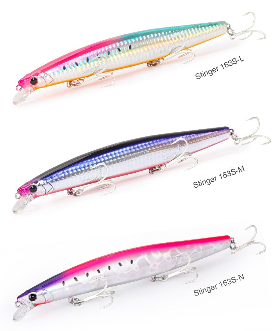 TSURIKNOYA STINGER 163S Isca Artificial Minnow de Fundo para Água Salgada com Lançamento Ultra Longo 163mm 34.2g Iscas Rígidas para Robalo
