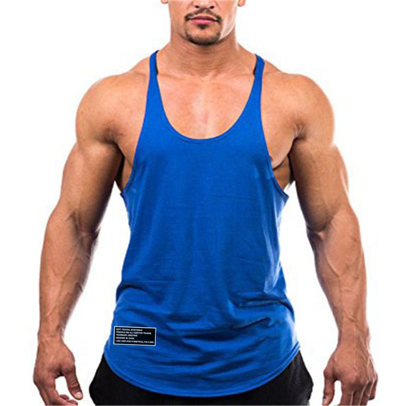 Gym Bodybuilding Fitness Vests Mens Running Sport Cotton Tank Tops Summer Breathable Sleeveless Y Back Suspender Belt Undershirt