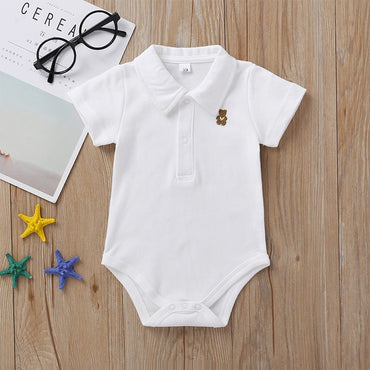 Newborn Baby Boy Romper 0-12 Months 2023 Summer Solid 5 Colours Polo Babe Girl Clothes Jumpsuit