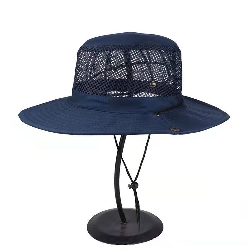 Foldable Mesh Sun Hat for Men Summer Anti-UV Protection Camping Hiking Mountaineering Cap Outdoor Wide Brim Male Fisherman Hats