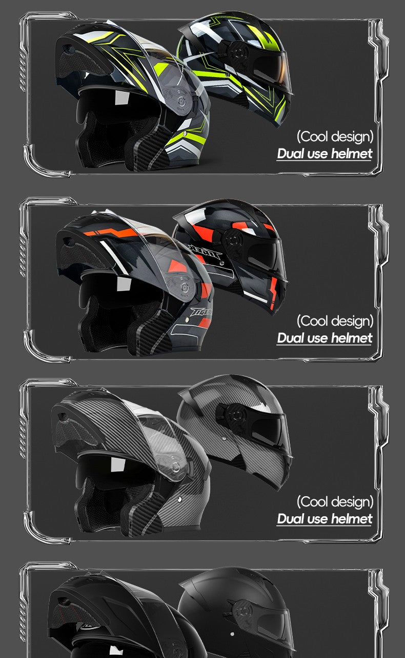 AD Capacete integral descoberto para homens, outono e inverno, quente, para motociclismo, indispensável