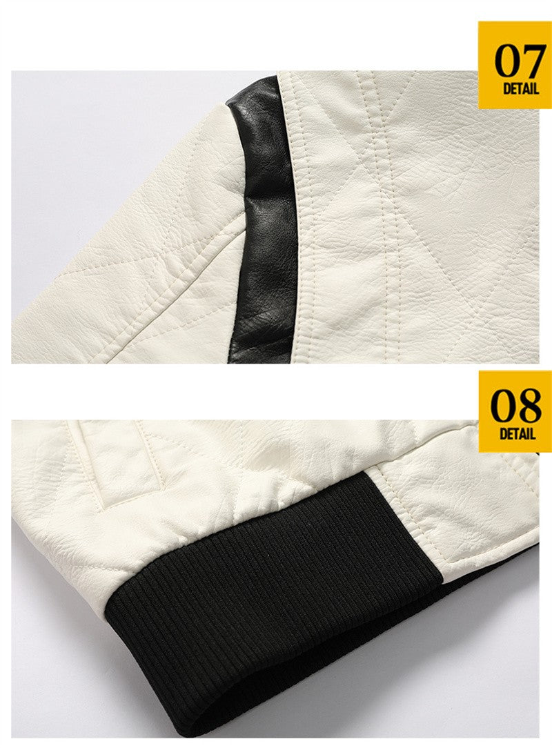 New Jacket StreetWear Men Fashion Scorpion Embroidery Motorcycle Bliker Locomotive PU Leather Jackets Windbreaker Mens Clothing