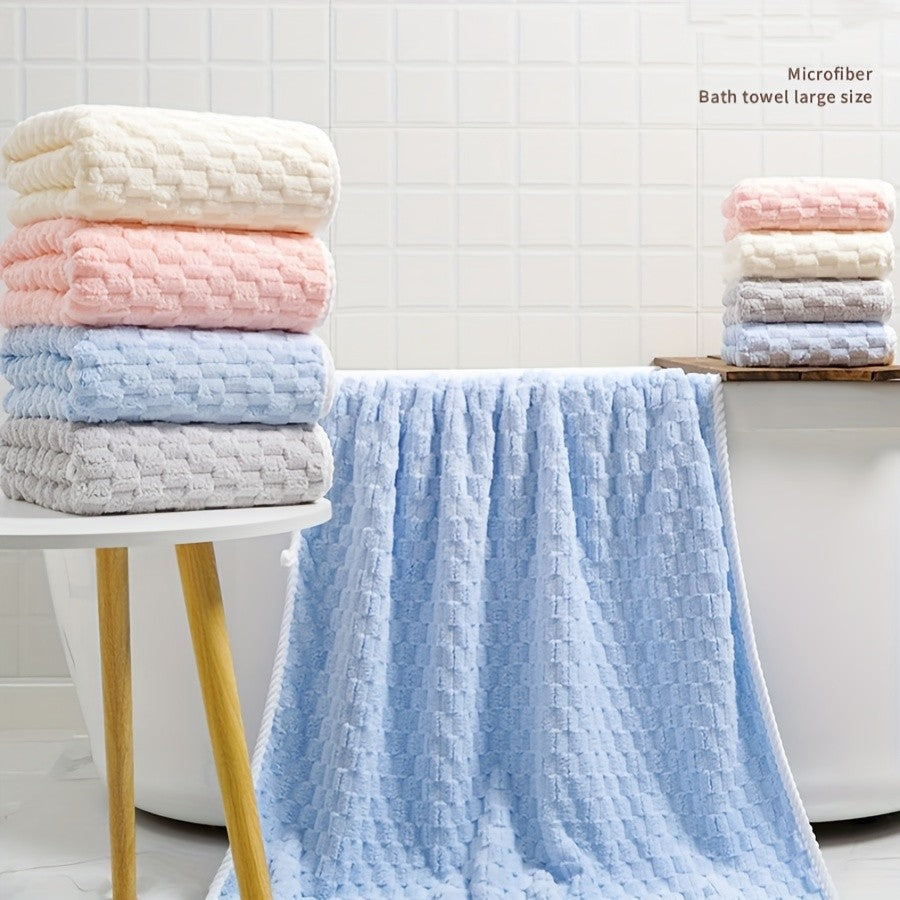 Waffle Weave Bath Towels, Adult Ultra-Absorbent Microfiber Towels, Quick-Dry Texture, Soft Spa & Gym Towels
