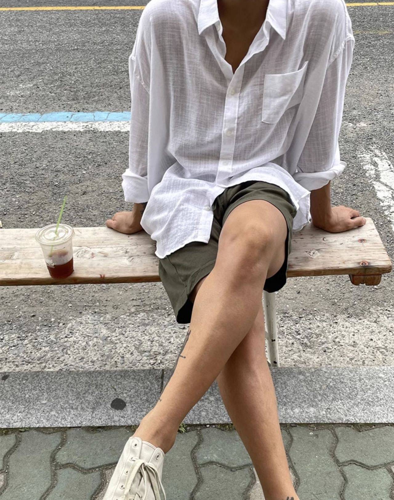 2025 European Style Premium Linen Shirt, Comfortable Men's Loose and Breathable Workwear Shirt UPF50+sun Protection