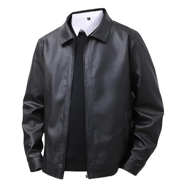 Men's New Leather Jacket Mens Top Windproof Casual Jacket Spring and Autumn Slim Fit Lapel Casual Jacket Bomber Coat