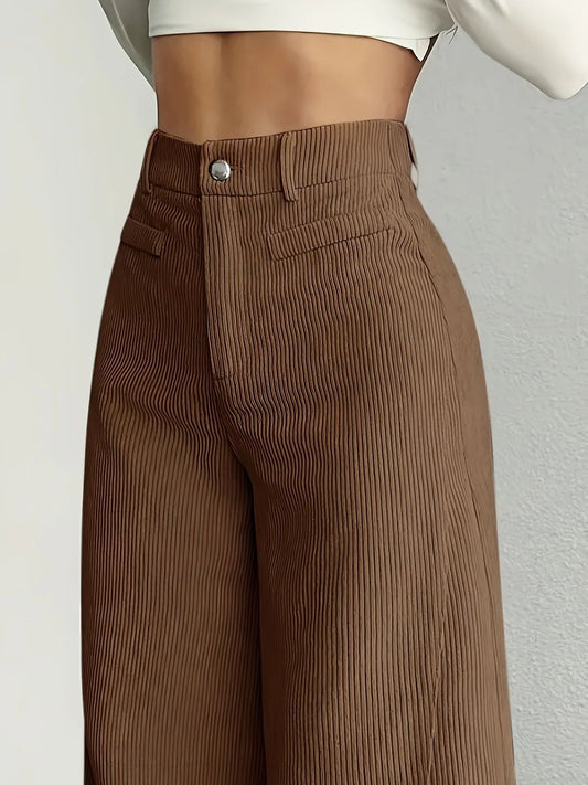 High Waist Striped Wide Leg Pants Commute Versatile Casual Long Trousers New 2025 Women's Fashion Cross-Border Clothing