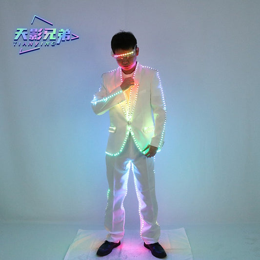 LED Luminous Clothing Evening Dance Colorful Glasses Stage DJ Atmosphere Set Halloween Fluorescent Clothing