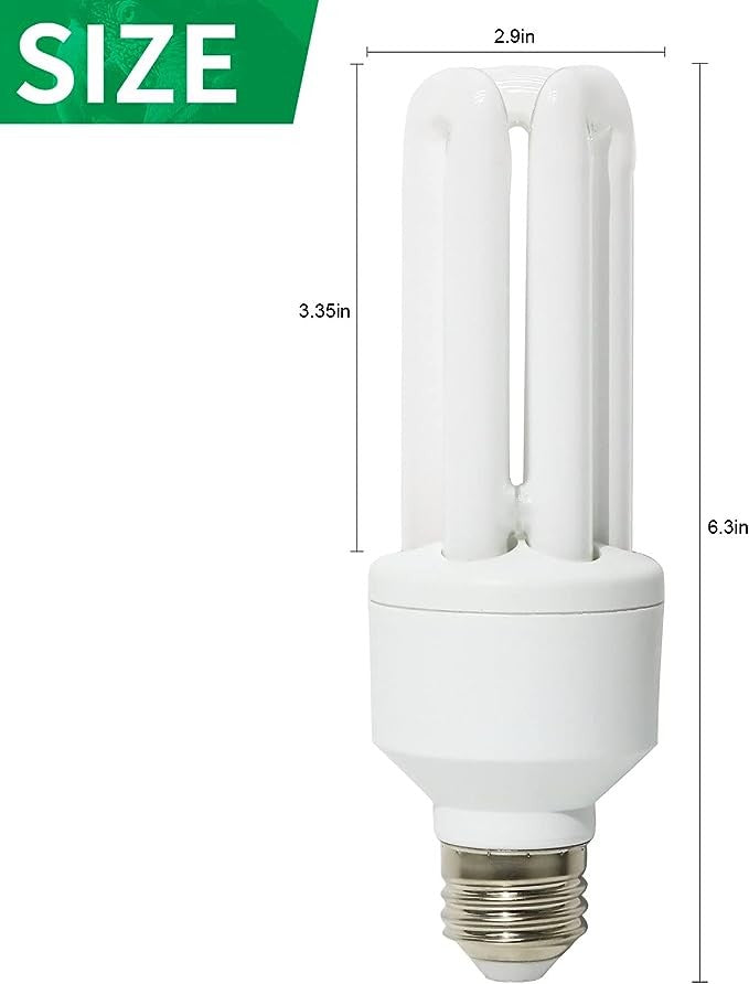 Lâmpada Fluorescente Compacta para Pássaros, 2.4% UVB, 20W, Rosca