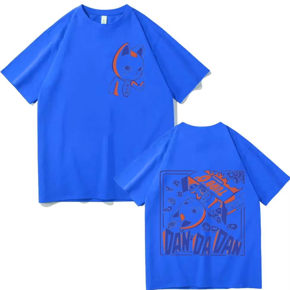 Funny Japan Anime Dandadan Turbo Granny Cat Graphic T Shirt Fashion Cartoon Oversized Tee Men Women Vintage Casual Cotton Tops