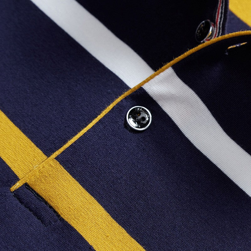 Men Polo Shirt Cotton Embroidery Long Sleeve Spring Stripe Polo Shirt Men Autumn Casual Fashion Polo Shirt Business T-shirts Men