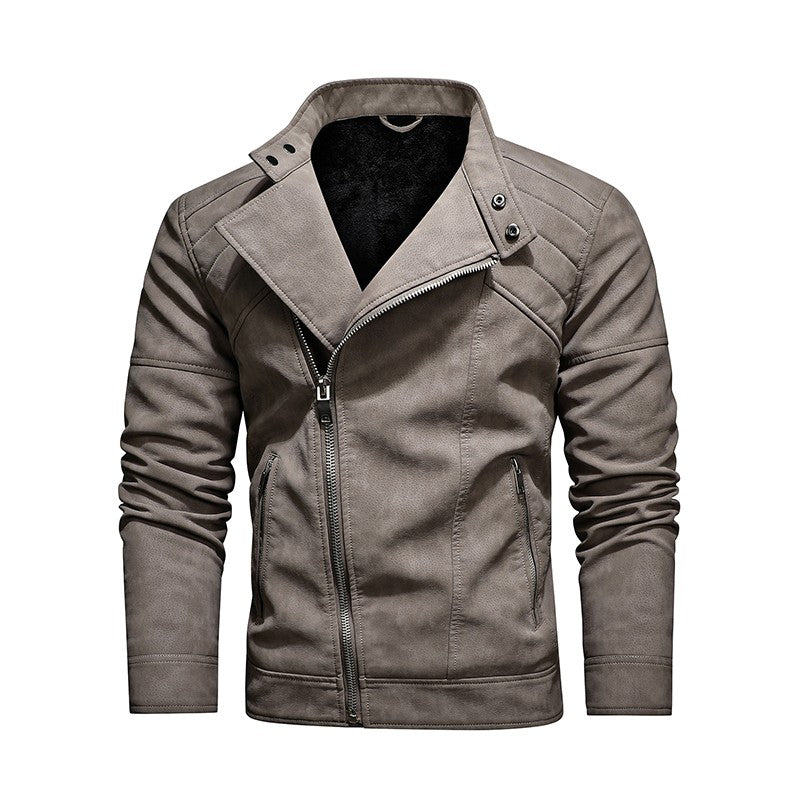 2025 Fashion Leather Jacket Men Winter Fleece Warm Zipper Motorcycle Coats Mens Fashion New Biker PU Jackets Slim Overcoat