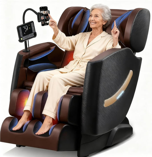 2025 Massage Chair, Zero Gravity Massage Chair Full Body Recliner w/Heat Therapy, 10 Fix Rollers, 20 Airbag, 6 Auto Mode, Extend