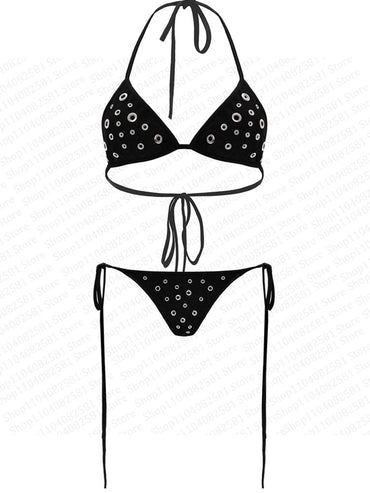 Y2k Gothic tight corset from the 2000s backless sleeveless hot and spicy Emo girl crop top summer bikini set beach vest party