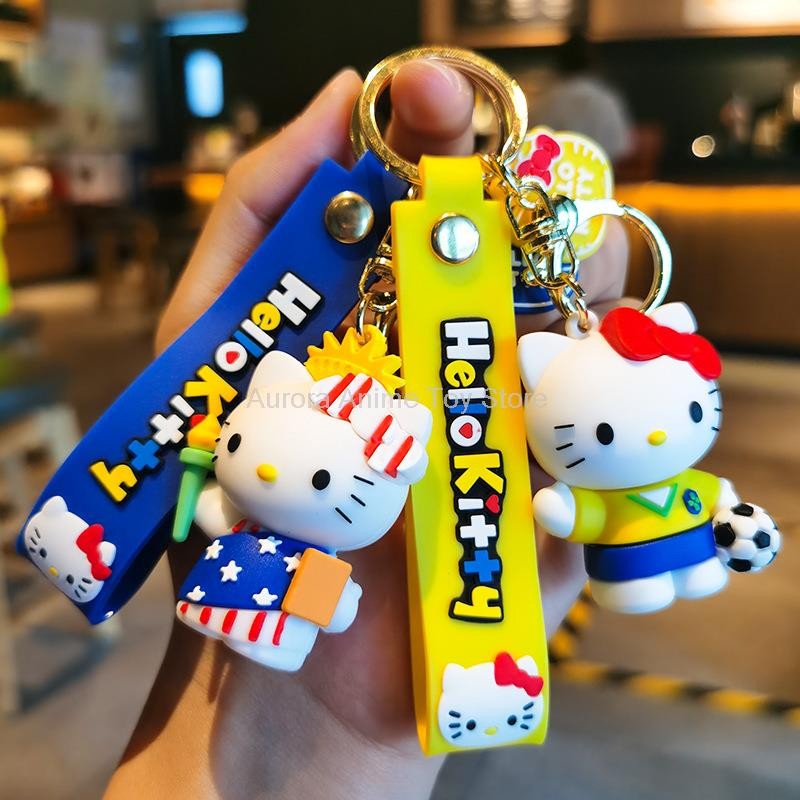 Sanrio Hello Kitty Keychain Kawaii Anime Cartoon Cinnamoroll Car Key Ring Dolls Pendant Backpack Ornaments Gifts for Friends
