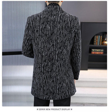 Men's Mid-Length Wool Overcoat - Heavy Blend Winter Trench Coat for Modern Style Wool Overcoat