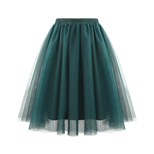 New Women's Tulle Skirt 50s Rockabilly Petticoat Tutu Underskirt Retro Ballet Dance Skirt 3-Layer Tulle Ballet Carnival Costume