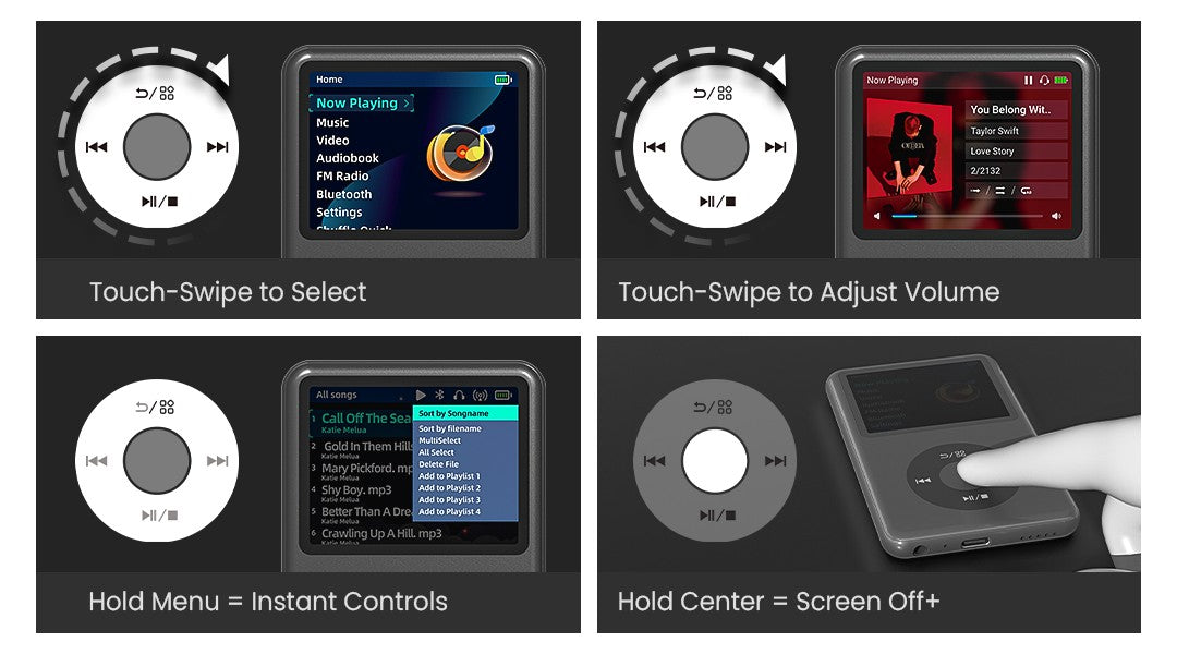 128GB Portable mp3 player bluetooth speakers & video, radio receiver, digital music player, innioasis y1 Hifi audio walkman