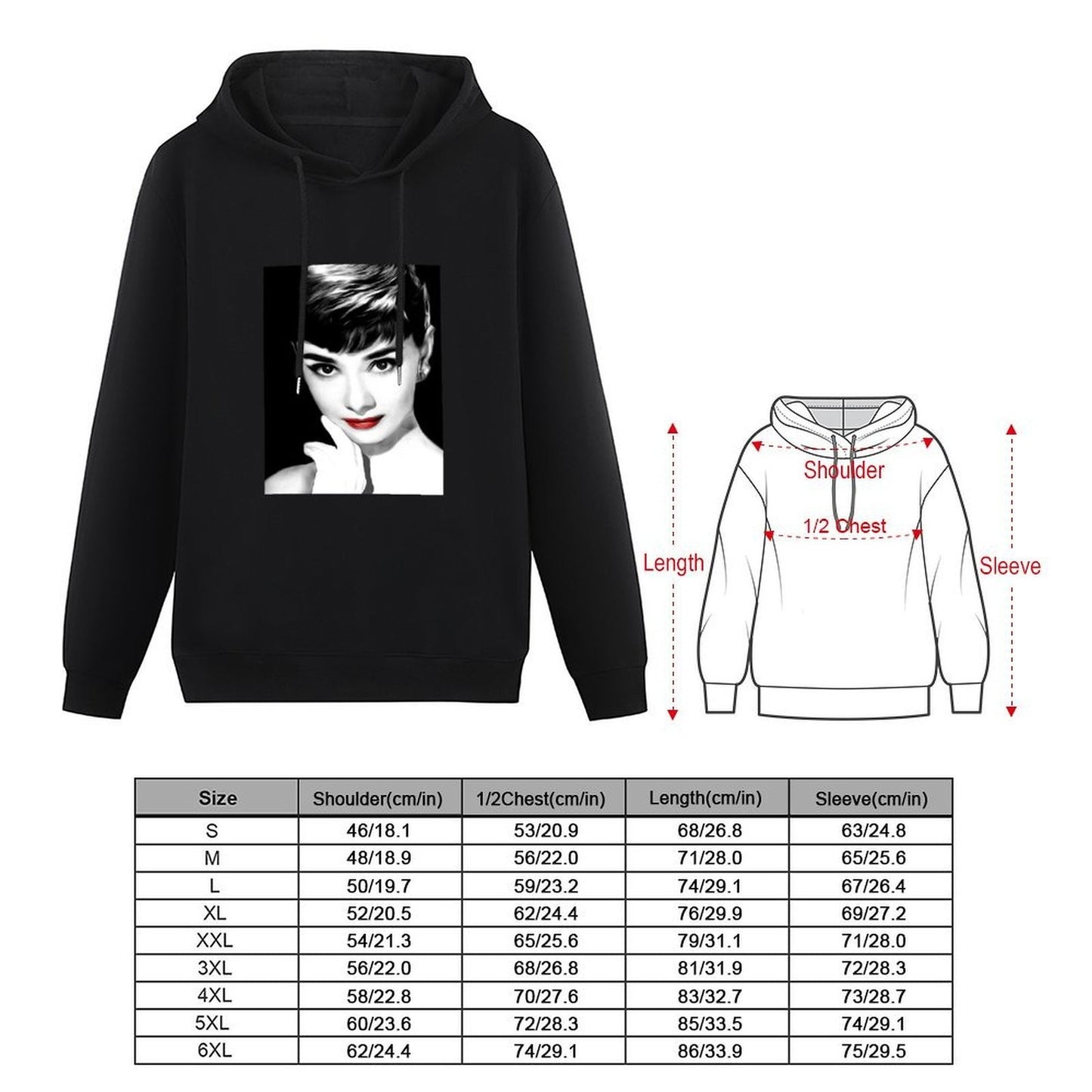 Audrey Hepburn Lips Hoodie autumn clothes for men men's sweat-shirt male clothes graphic hoodies