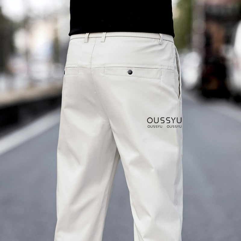 2025 New Summer Cotton Ankle Length Pants Men Slim Elastic Waist Jogger Outdoors Korean Work Suit Casual Trousers Male 28-38