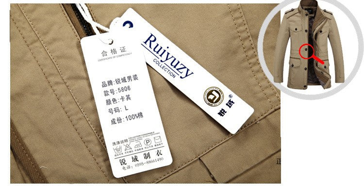 Oversize Men's Jackets Coat Male Trench Coat 5XL 6XL Spring Autumn Solid Cotton Casual Long Jacket Men Clothing Outerwear AF5806