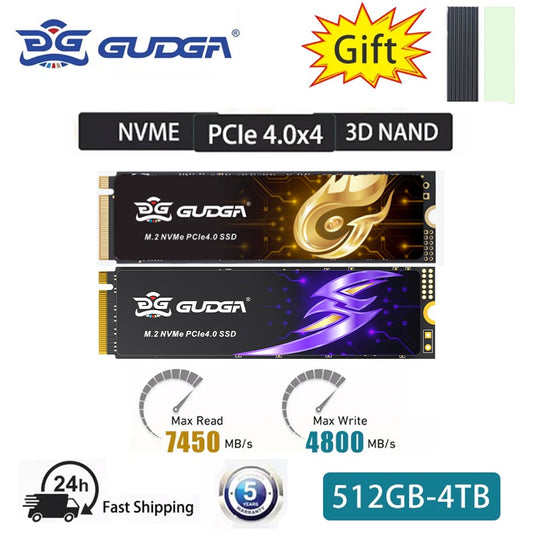 GUDGA 7450MB/s SSD M2 PCIe 4.0 NVME 2tb 512g 1TB 4tb 4 M.2 Gen4 Disco rígido de estado sólido NMVE PCIe 4.0 HDD para laptop PS5