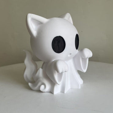 1pcs Halloween ghost cat statue, Cute ghost decorations, interesting Halloween decorations, tabletop ornaments