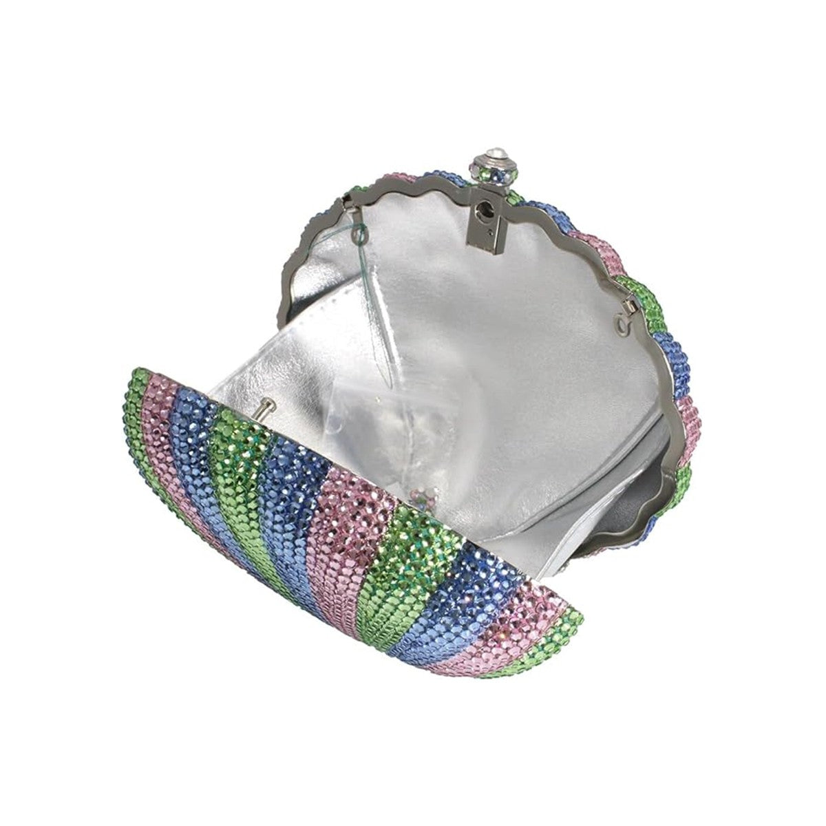 Women Novelty Shell Crystal Evening Clutch Glitter Rhinestone Diamond Handbag Purse for Cocktail Party Prom