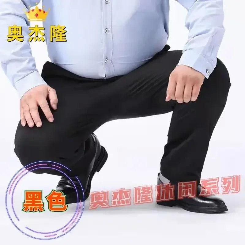 Men Summer Suit Pants Casual Pants Business Fashion Classic Solid Color Stretch Straigh Thin Cotton Trousers Plus Size A177