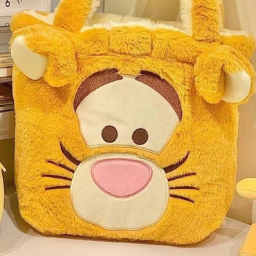 Disney Winnie Bear Turn Into Tigger Plush Handbag Cartoon Reversible Lotso Change To Alien Plush Doll Bag Xmas Women Girls Gift