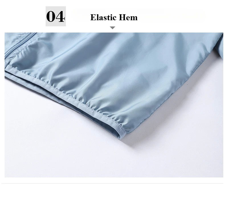 Summer Men's Sun Protection Clothing Lightweight Breathable Ice Silk Hooded Quick Dry Jacket Outdoor Anti-ultraviolet Skin Coat