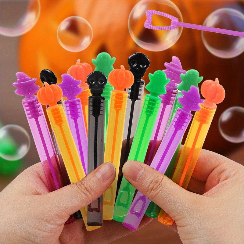 12/24Pcs Halloween Empty Bubble Soap Bottles Tube Skull Ghost Pumpkin Bubble Wands Halloween Party Trick or Treat Favors Decor