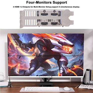 SRhonyra GTX 750 750TI 2GB 4GB 4HDMI Multi Monitor Graphics Card GDDR5 128Bit 4K Support for Stock Trading Surveillance