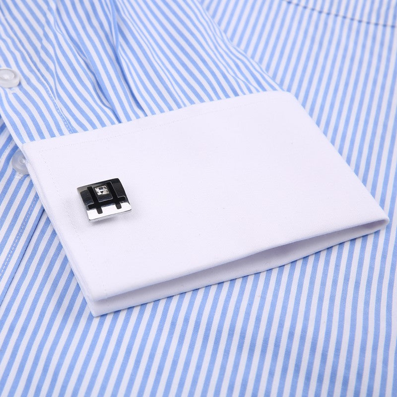 Men's French Cuff Dress Shirt Long Sleeve Formal Business Buttons Male Shirts Regular Fit Cufflinks Shirt Plus size 6XL