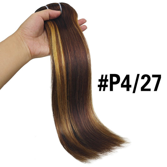 Clip In Hair Extensions Real Human Hair color #4 Chocolate Brown Clip In Hair Extensions 8pcs Hair Natural Black Color 26 Inches