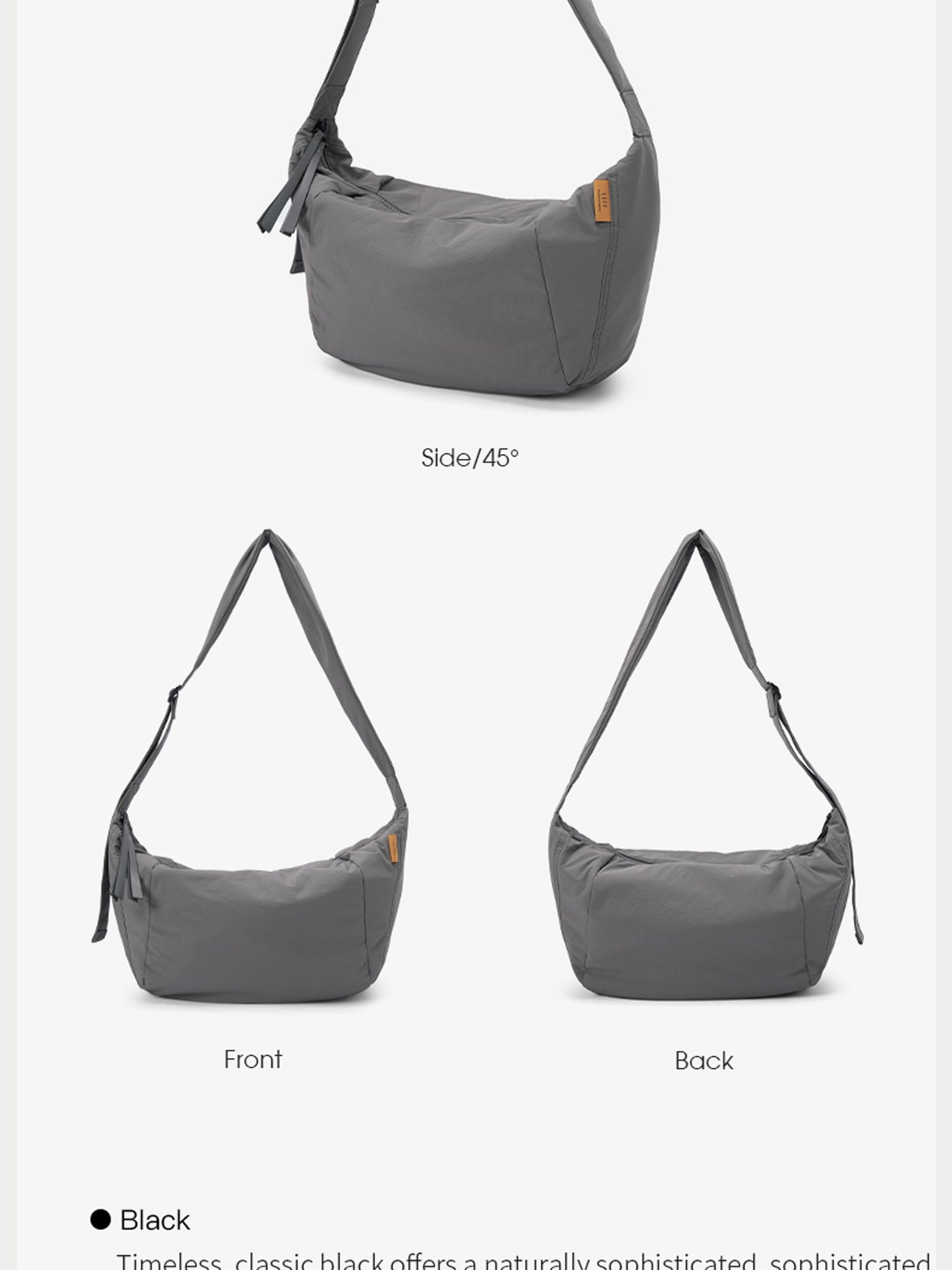 LEFF Simple Women's Crossbody Bag 2025 New Travel Casual Bag Outdoor Waterproof High Quality Shoulder Bag Uinsex Solid Colored