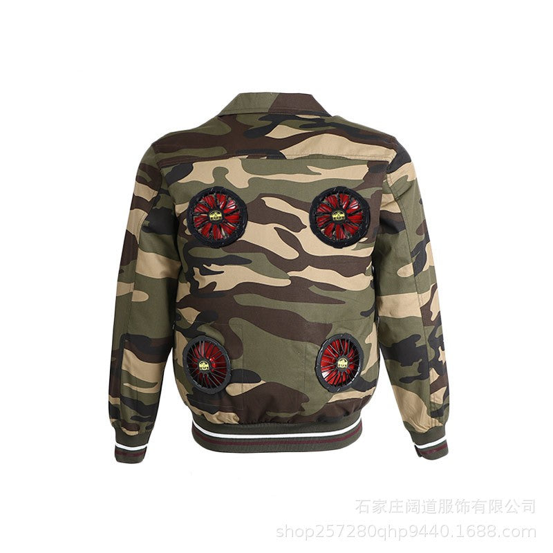 Summer Cooling with Fan Refrigeration Charging Air Conditioning Clothes Cotton Camouflage Clothing Construction Site Labo