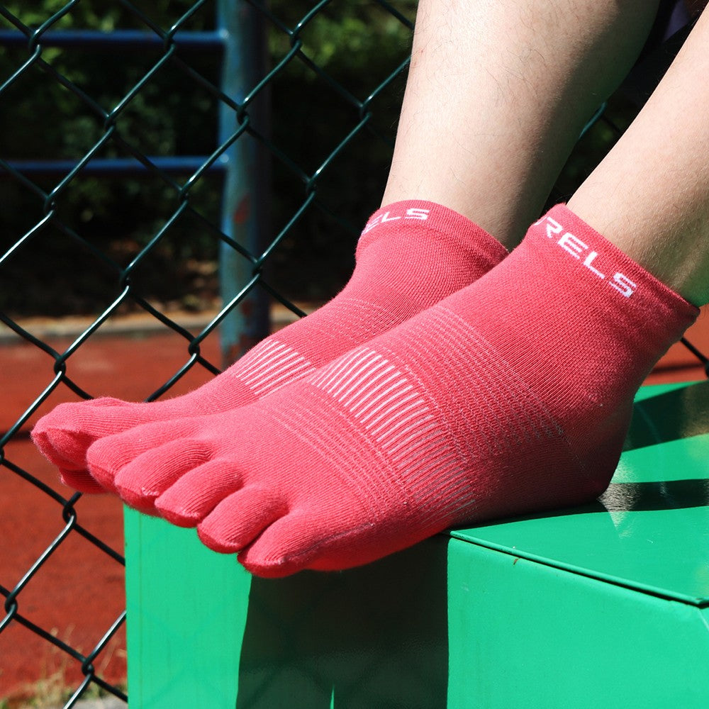 WRELS 1 Pair of New Quick-drying, Sweat-wicking, Breathable CoolMax Split-toe Sports Socks for Marathon Running Fitness Cycling