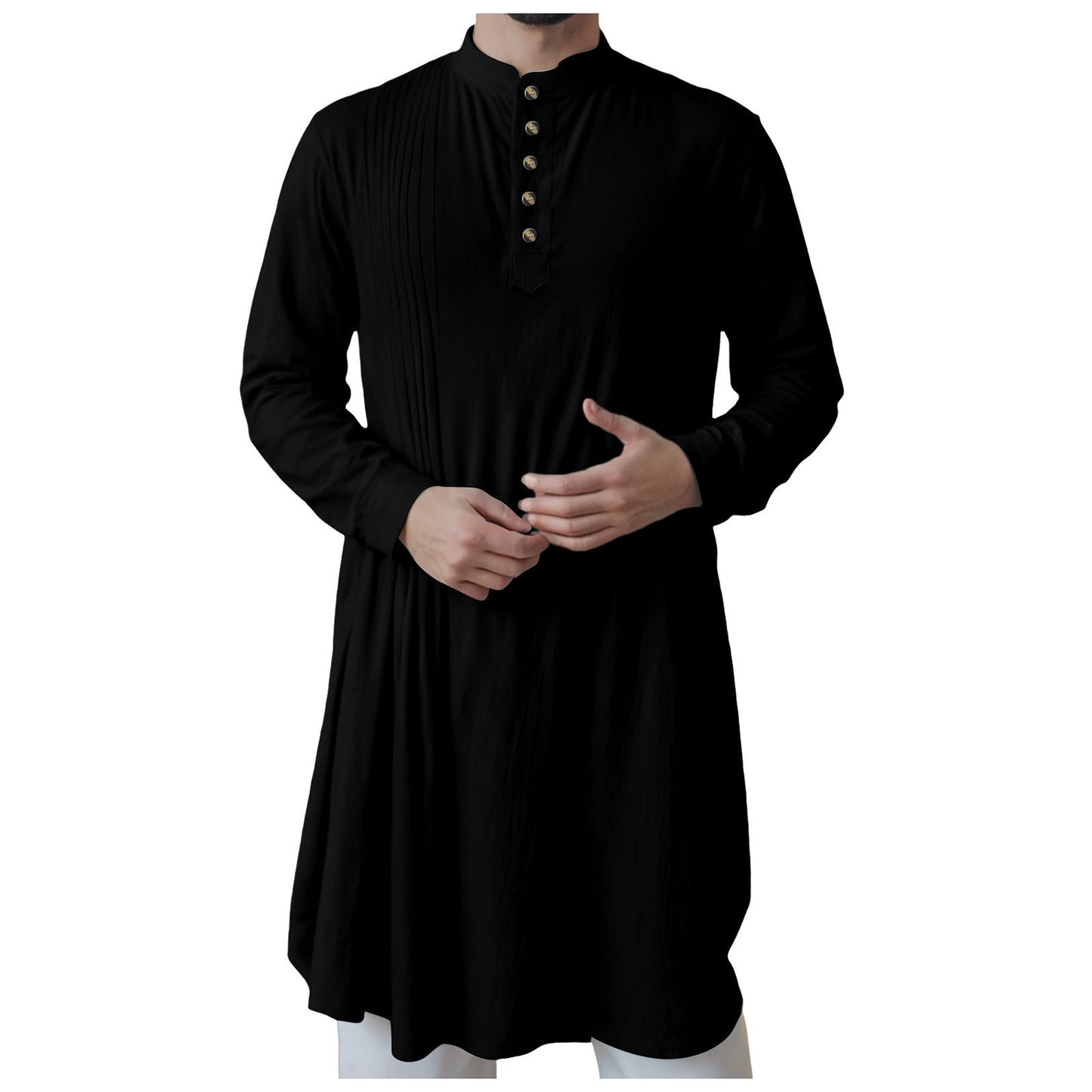 Men'S New Muslim Middle Arabic Men'S Button Down Cotton And Linen Shirts Muslim Robes Stylis Male Clothes Stylis Male Clothes